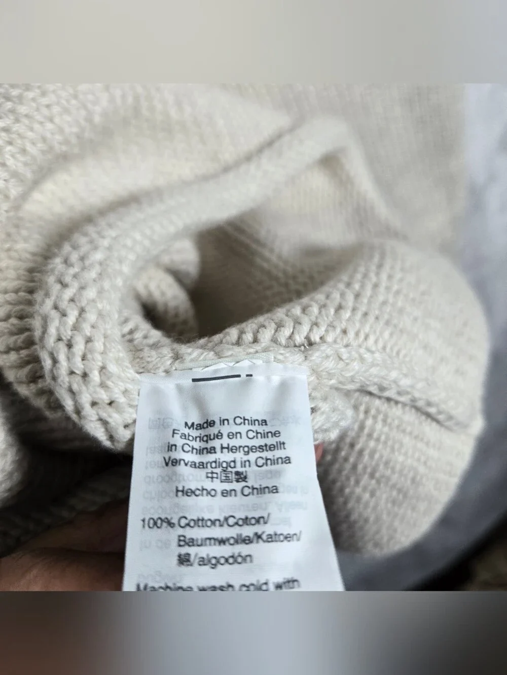 J Crew Always Rollneck Knit Sweater Mens Large Cream Cotton Solid Fisherman NWT